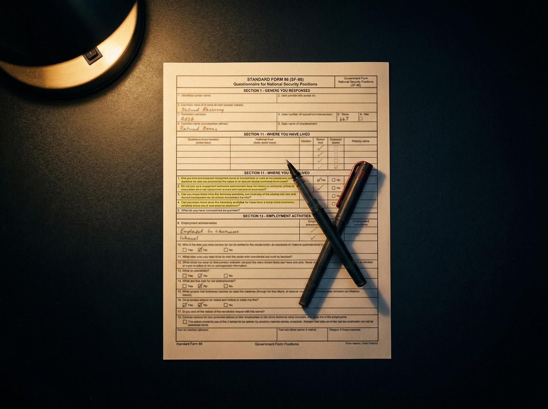 Security clearance review documents