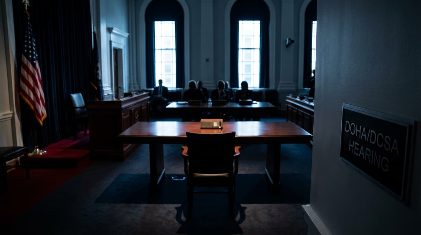 DOHA hearing room setting
